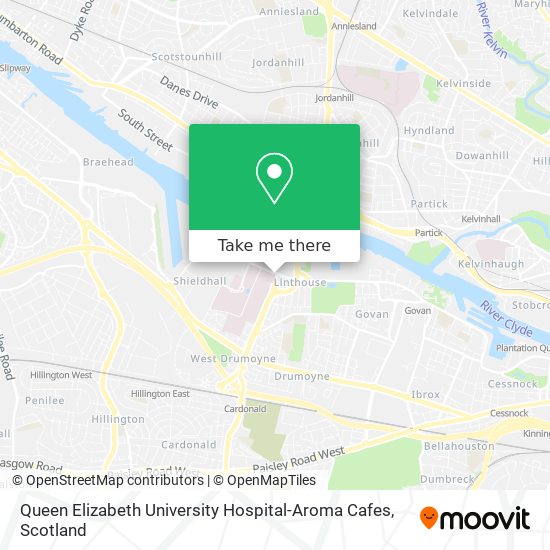 Queen Elizabeth University Hospital-Aroma Cafes map