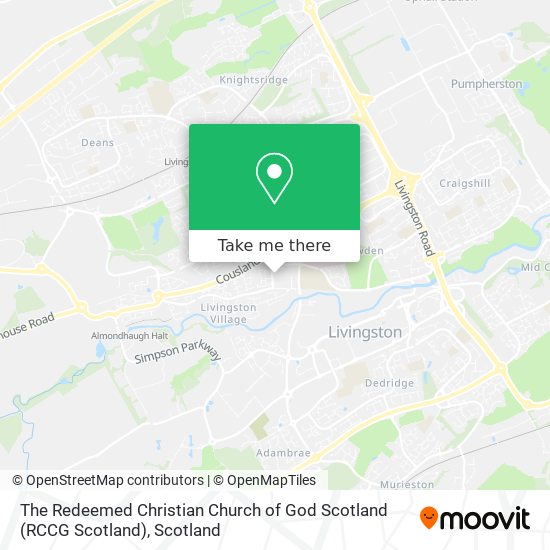 The Redeemed Christian Church of God Scotland (RCCG Scotland) map