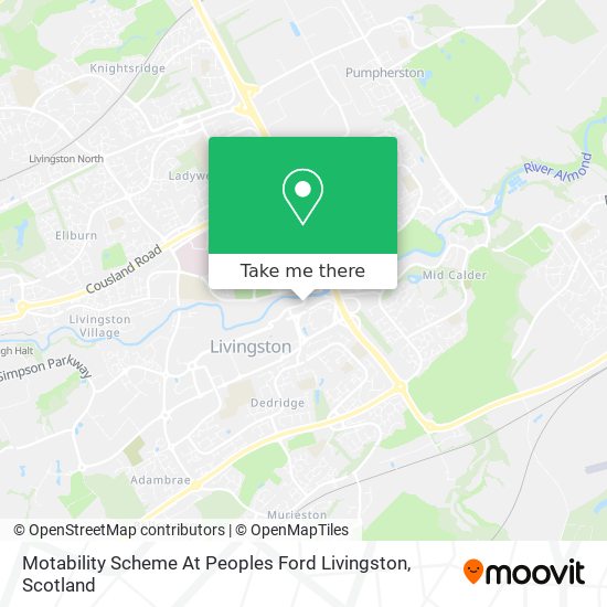 Motability Scheme At Peoples Ford Livingston map