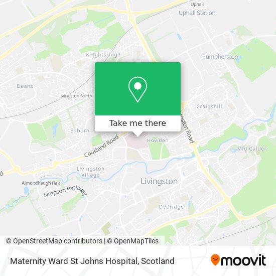 Maternity Ward St Johns Hospital map