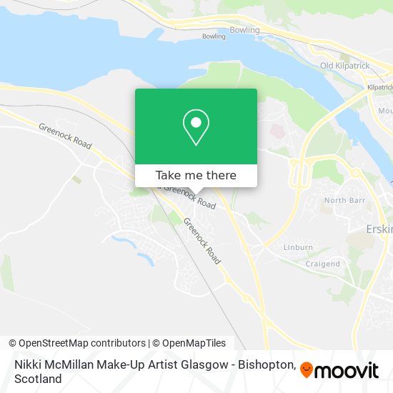 Nikki McMillan Make-Up Artist Glasgow - Bishopton map