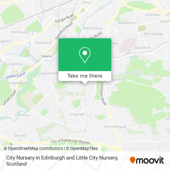 City Nursery in Edinburgh and Little City Nursery map