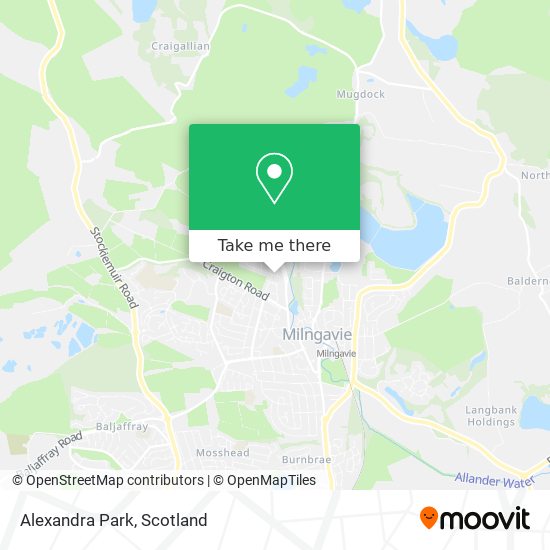 How to get to Alexandra Park in Milngavie by Bus or Train?