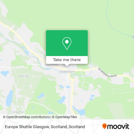 Europe Shuttle Glasgow, Scotland map
