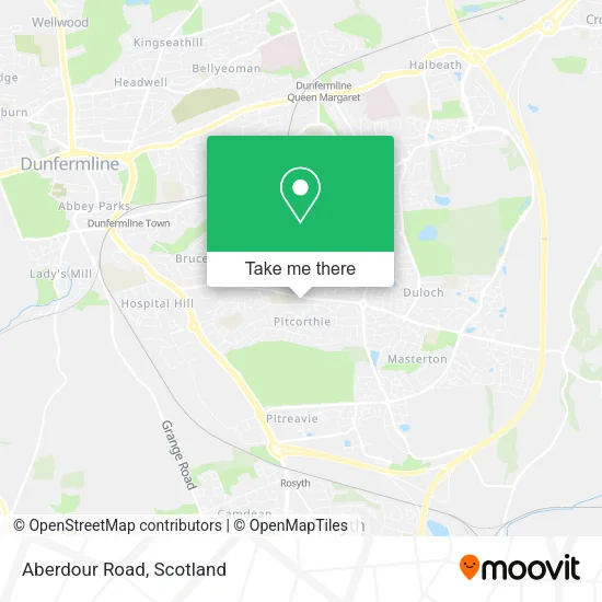 Aberdour Road map