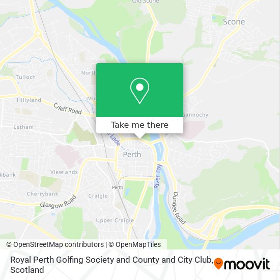 Royal Perth Golfing Society and County and City Club map