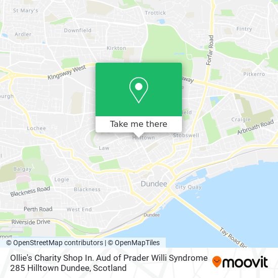 Ollie's Charity Shop In. Aud of Prader Willi Syndrome 285 Hilltown Dundee map