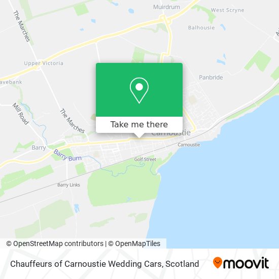 Chauffeurs of Carnoustie Wedding Cars map