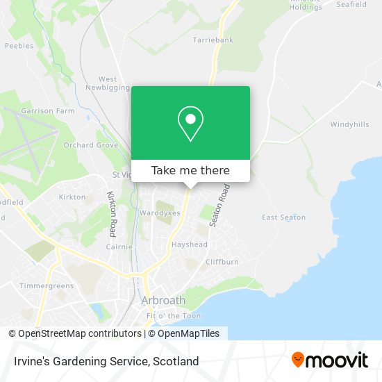 Irvine's Gardening Service map