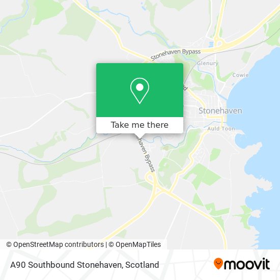 A90 Southbound Stonehaven map
