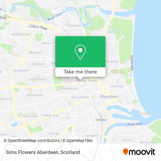 Sims Flowers Aberdeen map