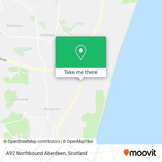 A92 Northbound Aberdeen map