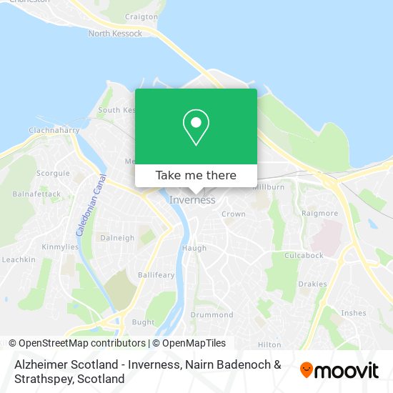Alzheimer Scotland - Inverness, Nairn Badenoch & Strathspey map