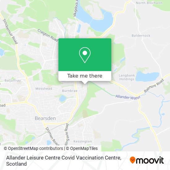 Allander Leisure Centre Covid Vaccination Centre map