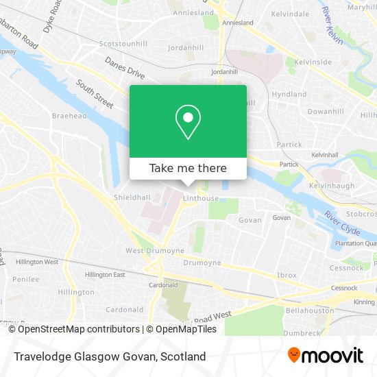 Travelodge Glasgow Govan map