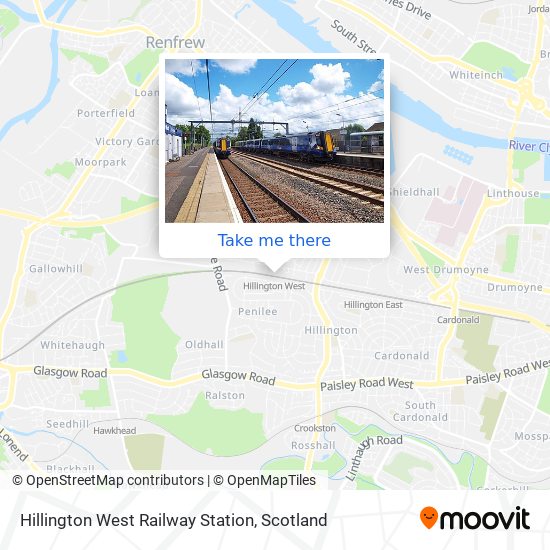 Hillington West Railway Station map