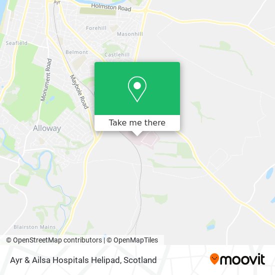Ayr & Ailsa Hospitals Helipad map
