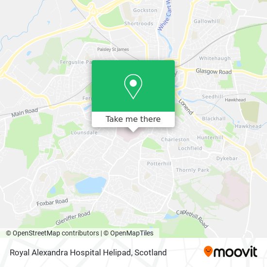 Royal Alexandra Hospital Helipad map