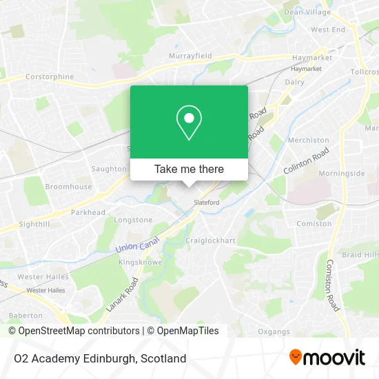 O2 Academy Edinburgh map