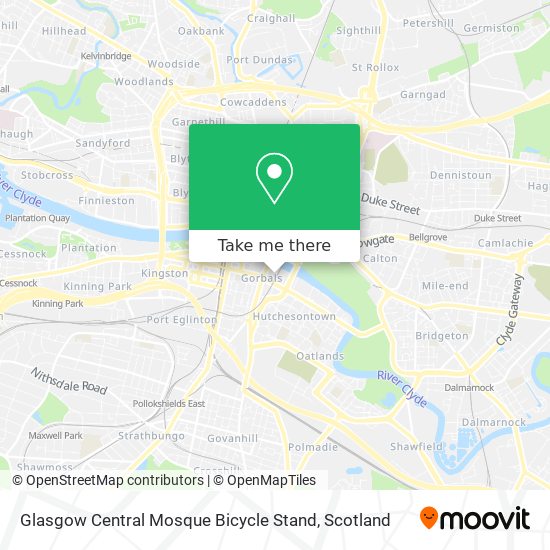 Glasgow Central Mosque Bicycle Stand map
