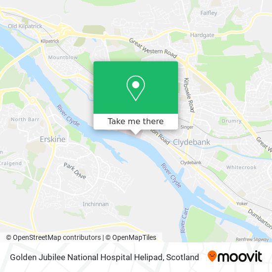 Golden Jubilee National Hospital Helipad map