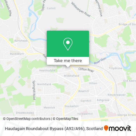 Haudagain Roundabout Bypass (A92 / A96) map