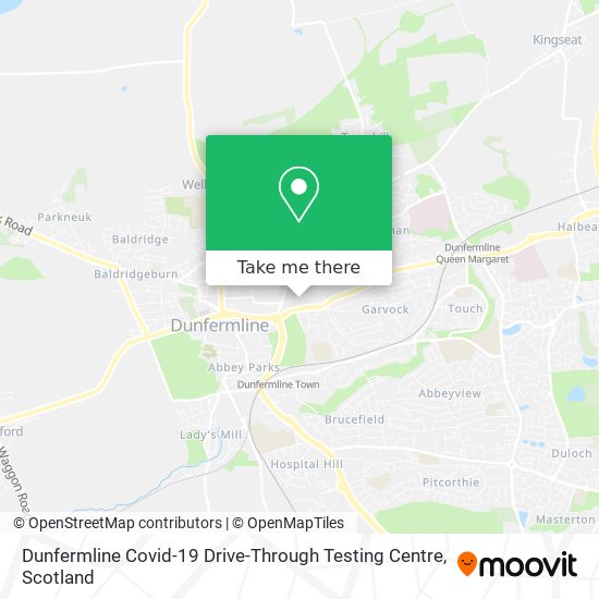 Dunfermline Covid-19 Drive-Through Testing Centre map