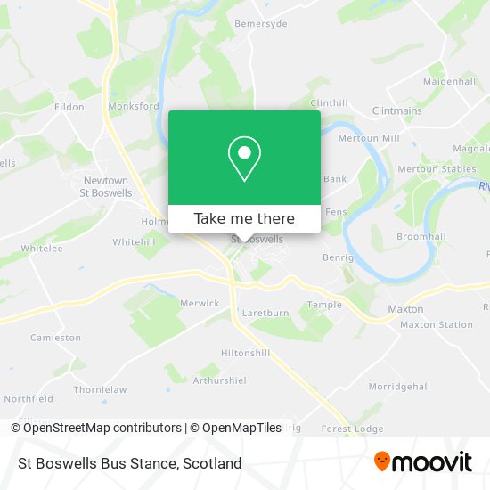 St Boswells Bus Stance map
