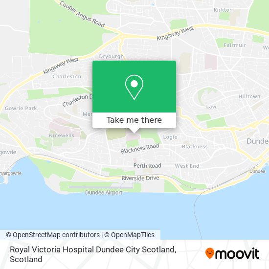 Royal Victoria Hospital Dundee City Scotland map