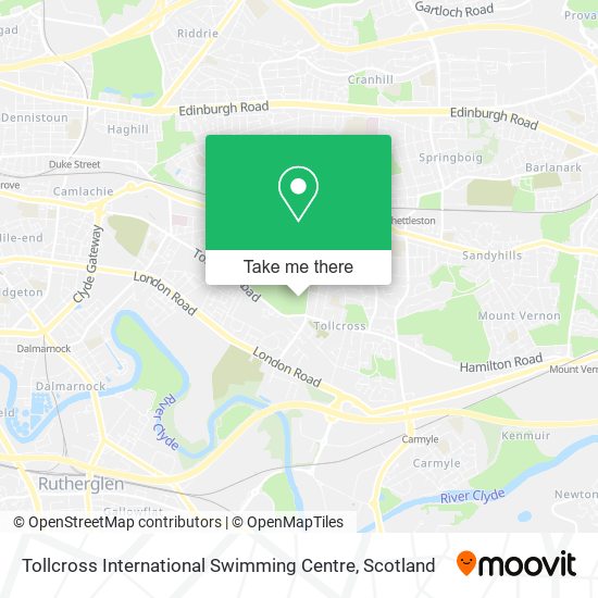 Tollcross International Swimming Centre map