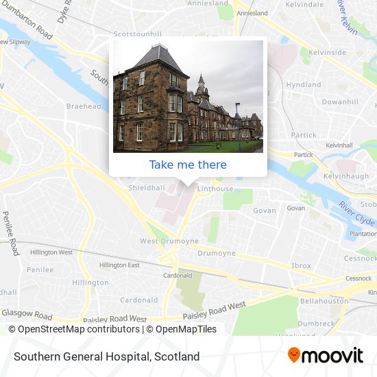 Southern General Hospital map