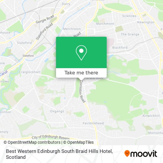 Best Western Edinburgh South Braid Hills Hotel map