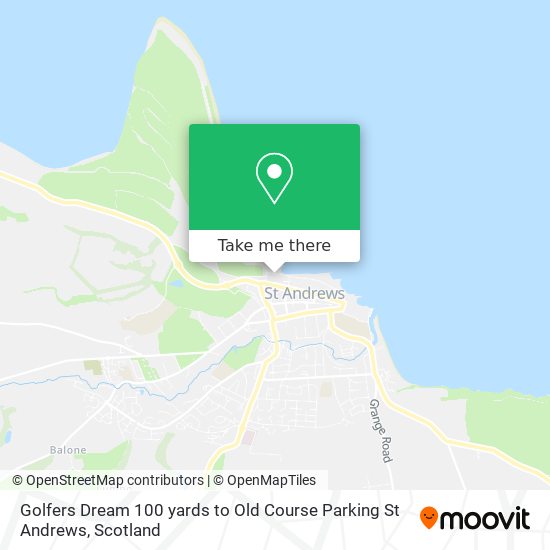 Golfers Dream 100 yards to Old Course Parking St Andrews map
