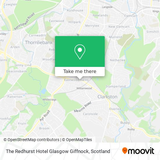 The Redhurst Hotel Glasgow Giffnock map