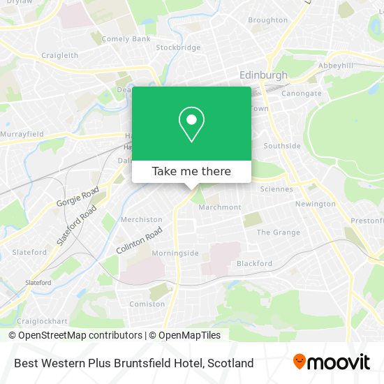 Best Western Plus Bruntsfield Hotel map