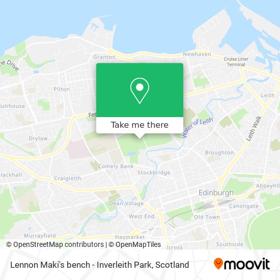Lennon Maki's bench - Inverleith Park map