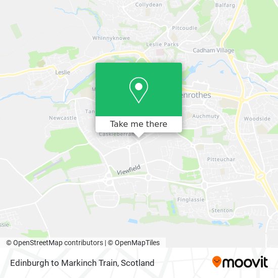 Edinburgh to Markinch Train map