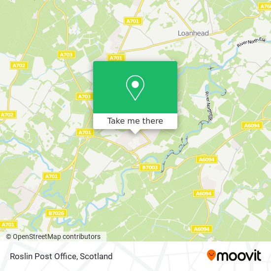 Roslin Post Office map