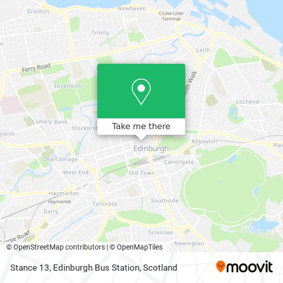 Stance 13, Edinburgh Bus Station map