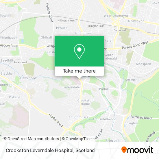 Crookston Leverndale Hospital map