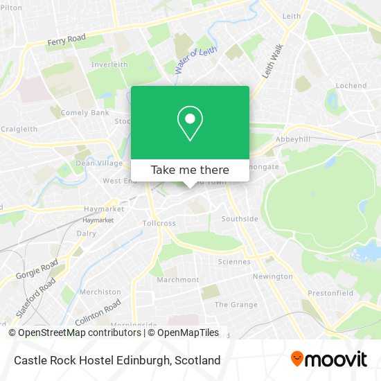 Castle Rock Hostel Edinburgh map