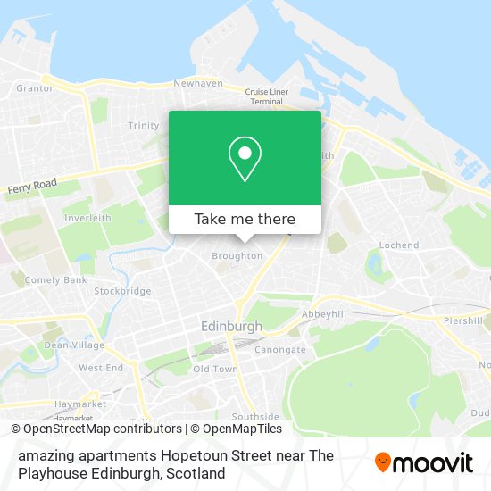 amazing apartments Hopetoun Street near The Playhouse Edinburgh map