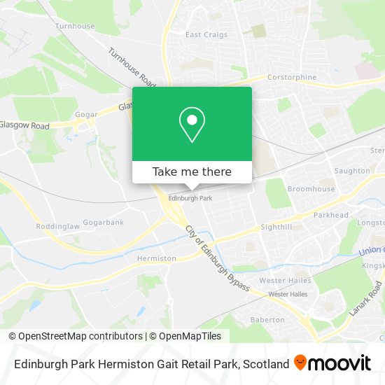 Edinburgh Park Hermiston Gait Retail Park map