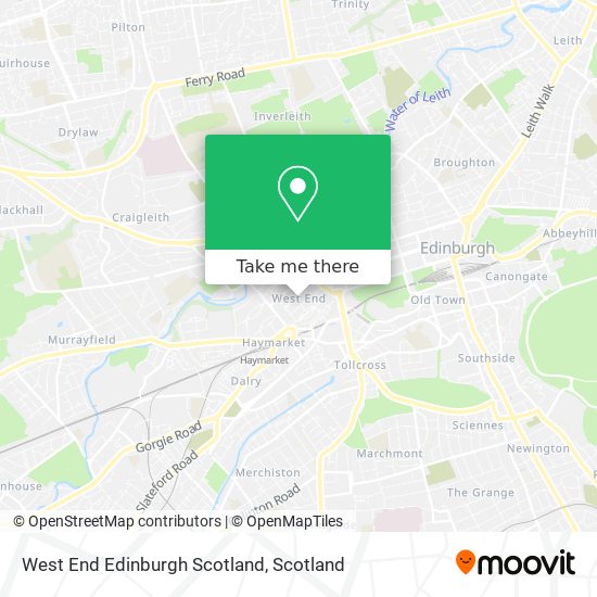 West End Edinburgh Scotland map