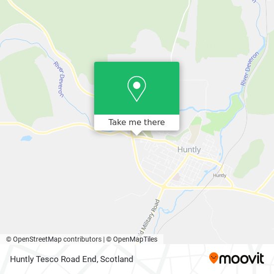 Huntly Tesco Road End map