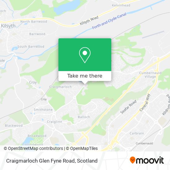 Craigmarloch Glen Fyne Road map