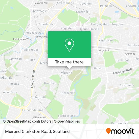 Muirend Clarkston Road map