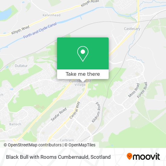 Black Bull with Rooms Cumbernauld map