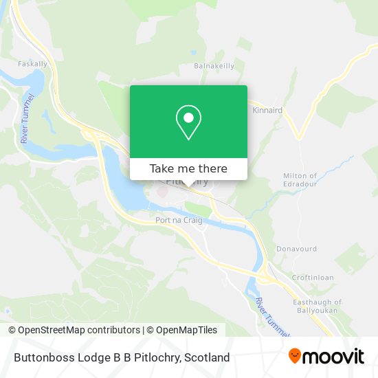 Buttonboss Lodge B B Pitlochry map