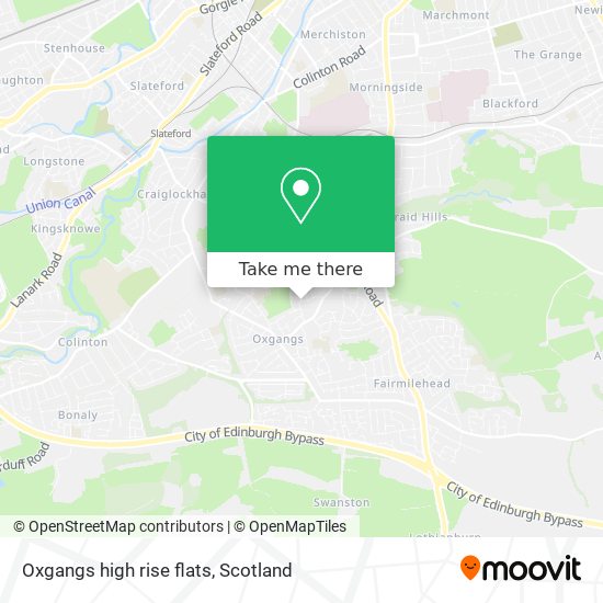 Oxgangs high rise flats map